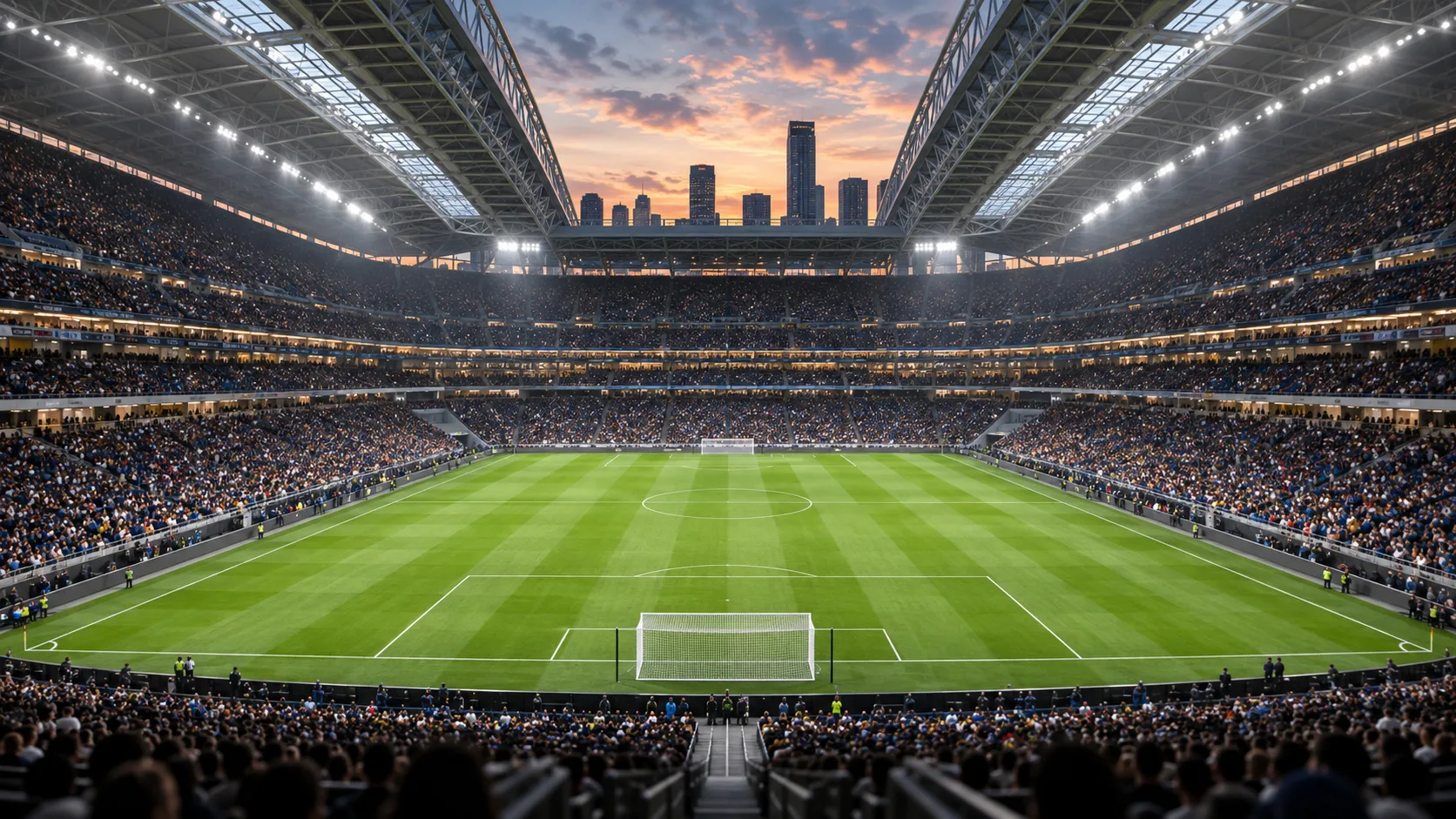 Modern North American soccer stadium prepared for the 2026 tournament