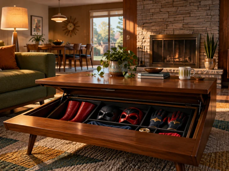 A stylish midcentury family home hiding superhero gear