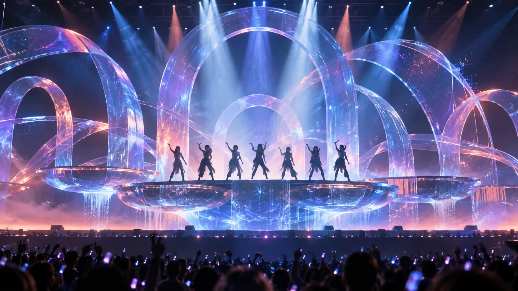 Dance-pop arch stage for 120 BTS trivia