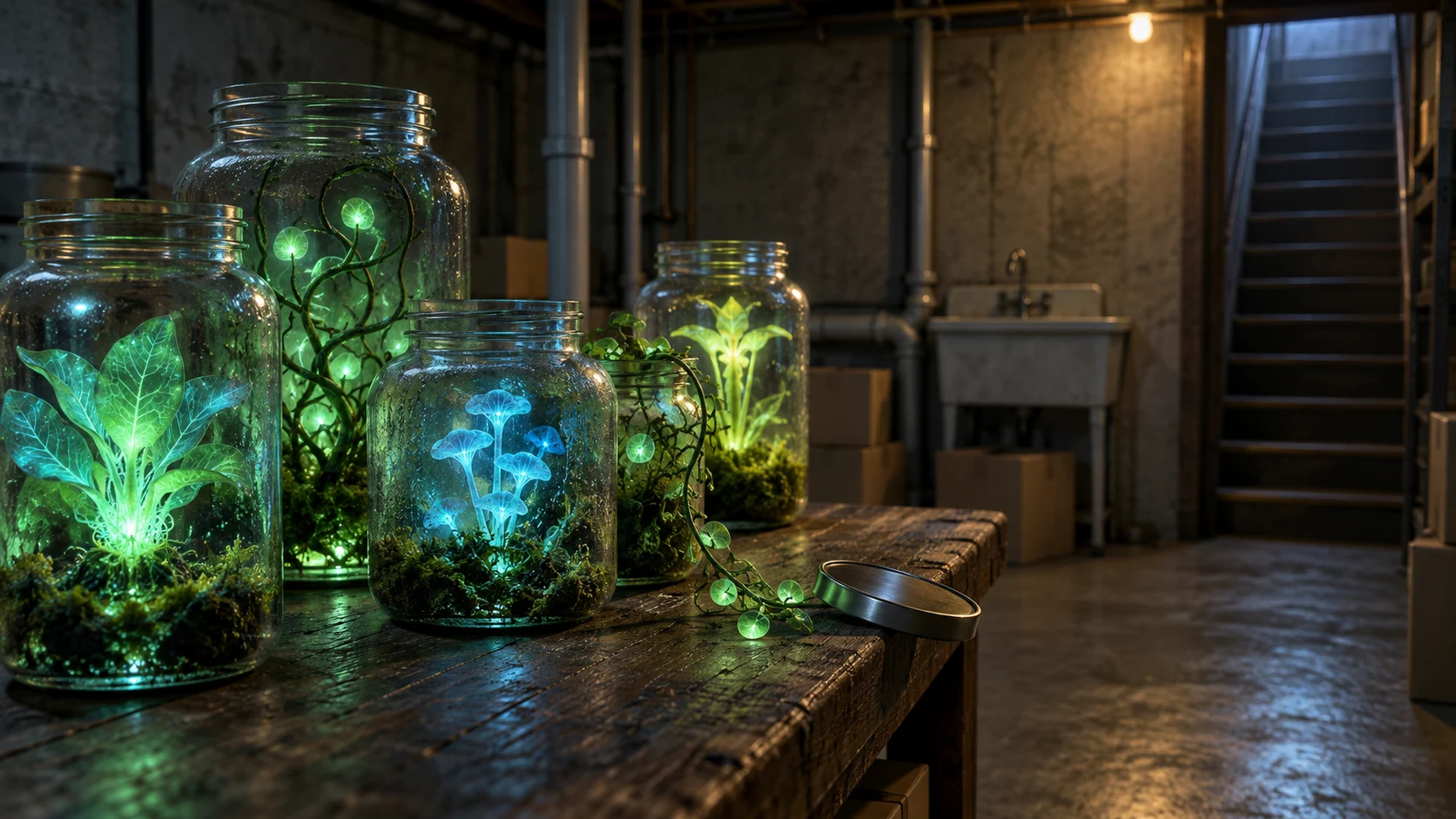 Glowing basement specimens for 120 Goosebumps trivia