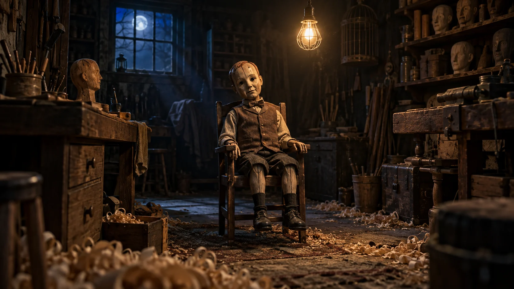 Moonlit ventriloquist workshop for 120 Goosebumps trivia