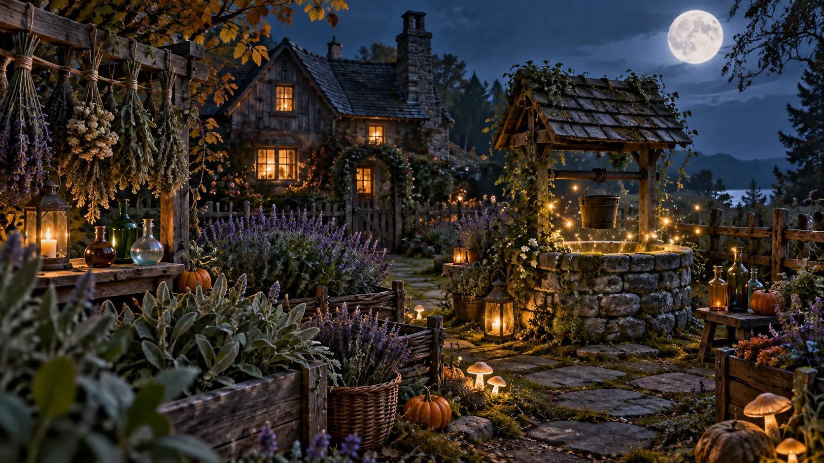 Moonlit herb garden for 120 Hocus Pocus trivia