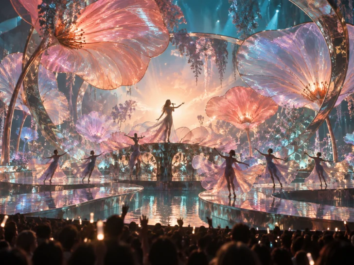 Botanical pop stage for 120 Katy Perry trivia