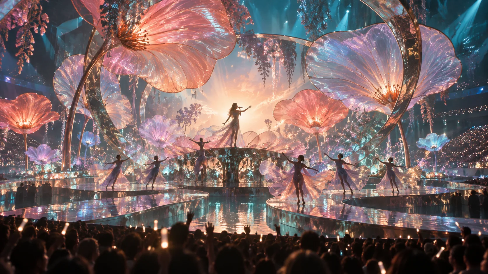 Botanical pop stage for 98 Katy Perry trivia