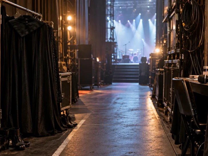Backstage before the show