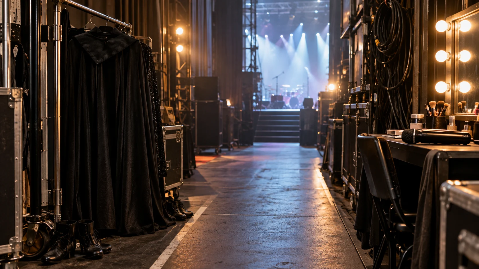 Backstage before the show