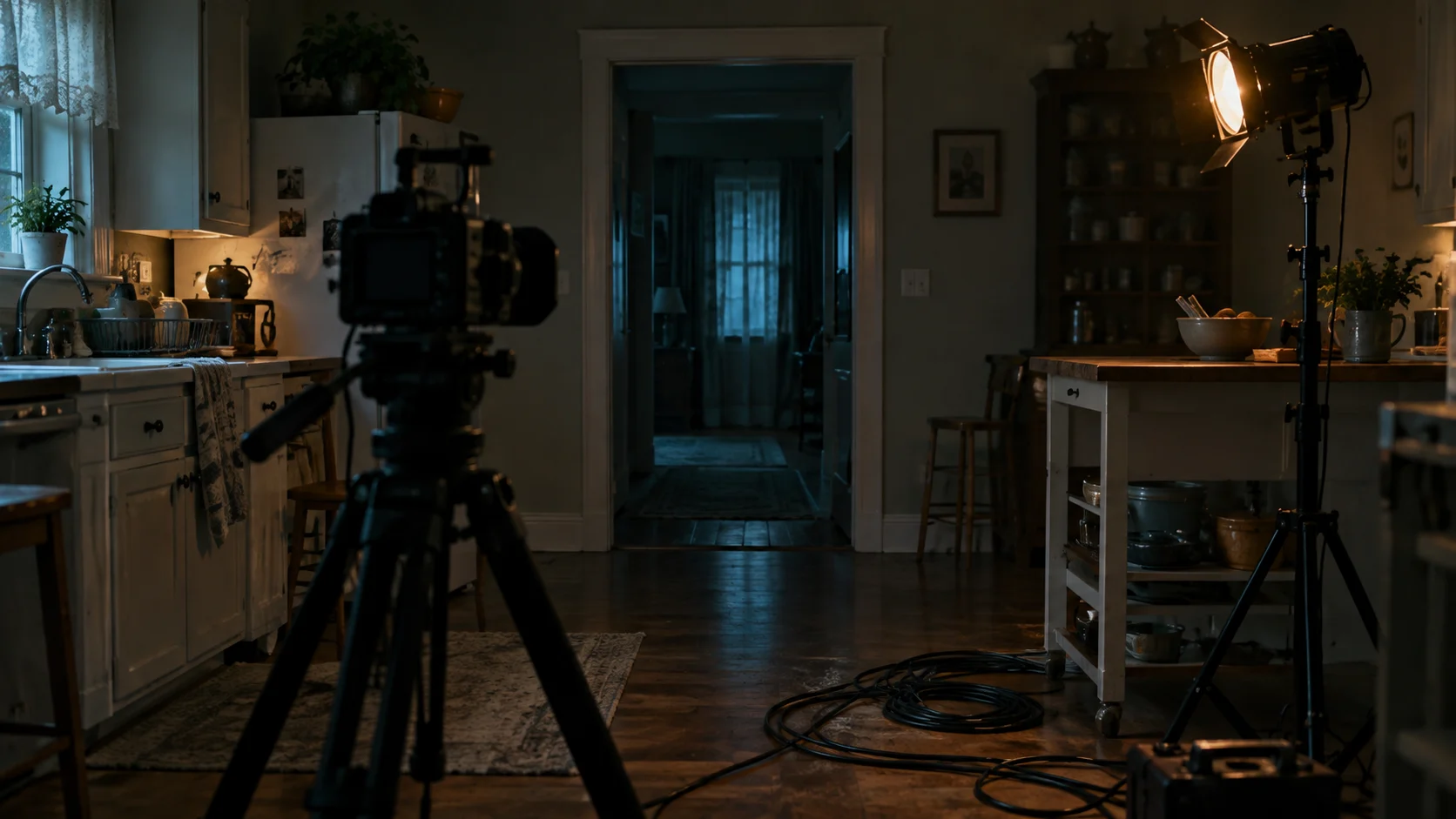 Empty horror film set