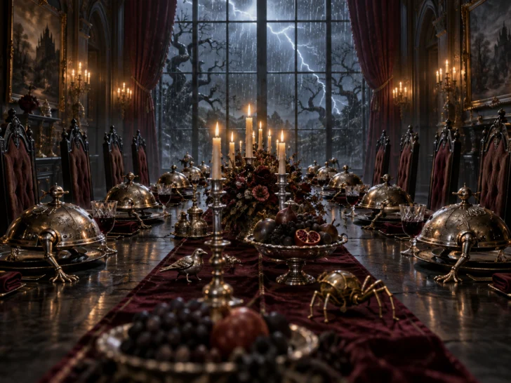Eccentric storm supper for 120 The Addams Family trivia