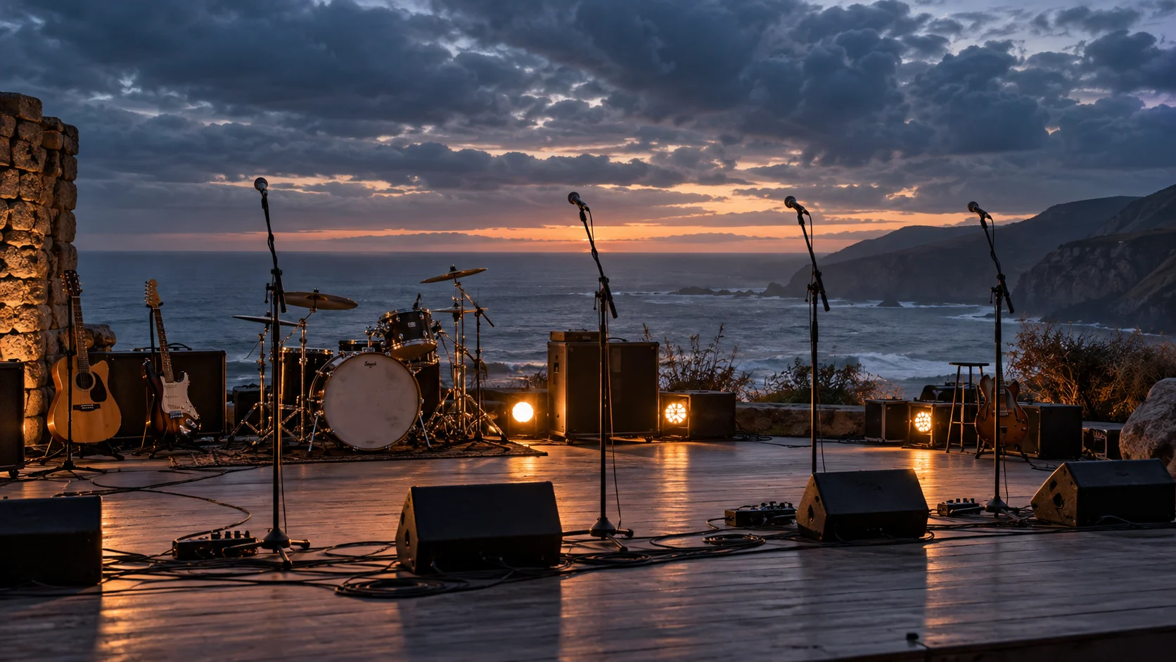 Coastal rehearsal stage for 120 U2 trivia
