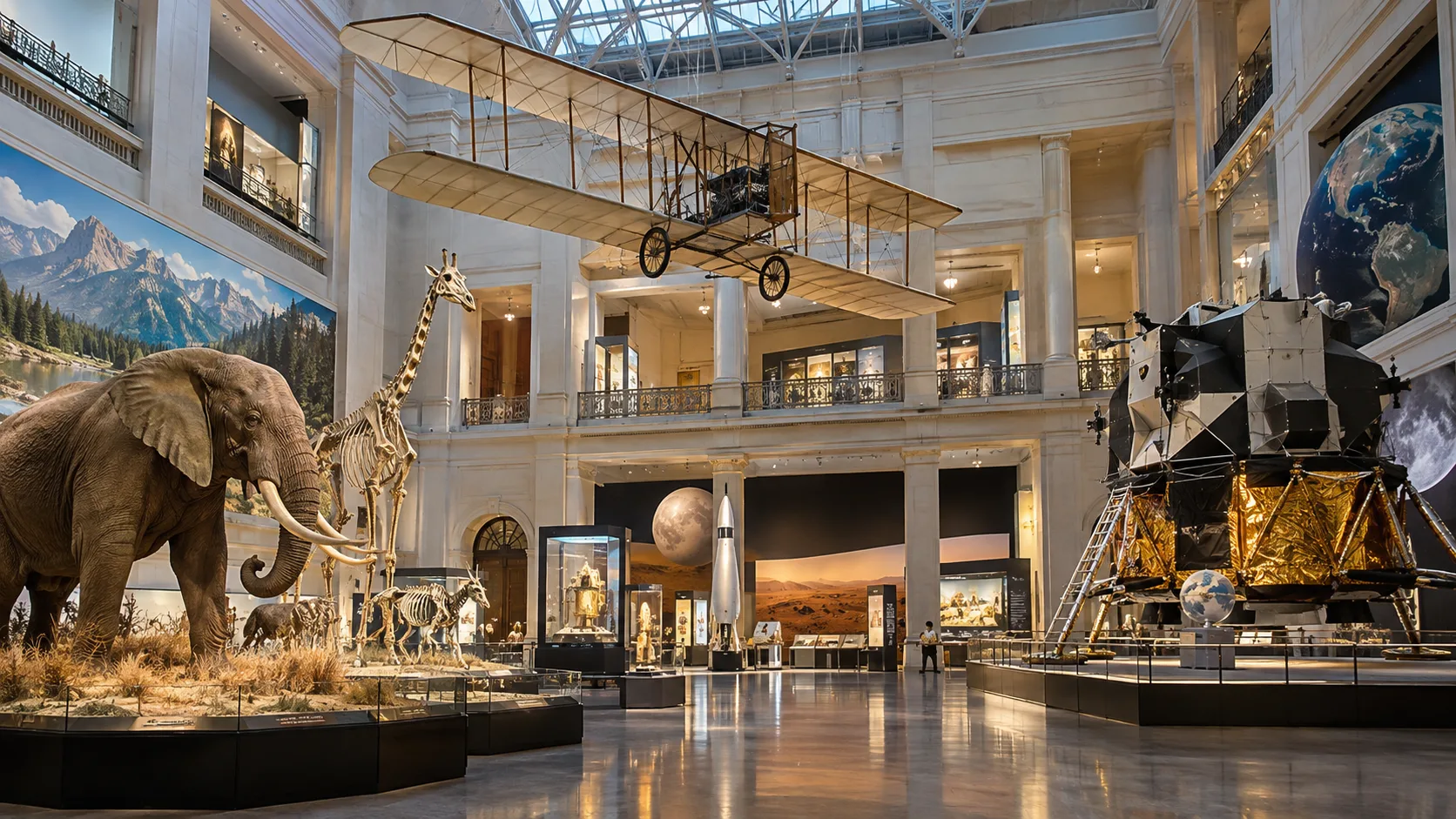 A grand Smithsonian-style museum gallery in Washington, D.C.