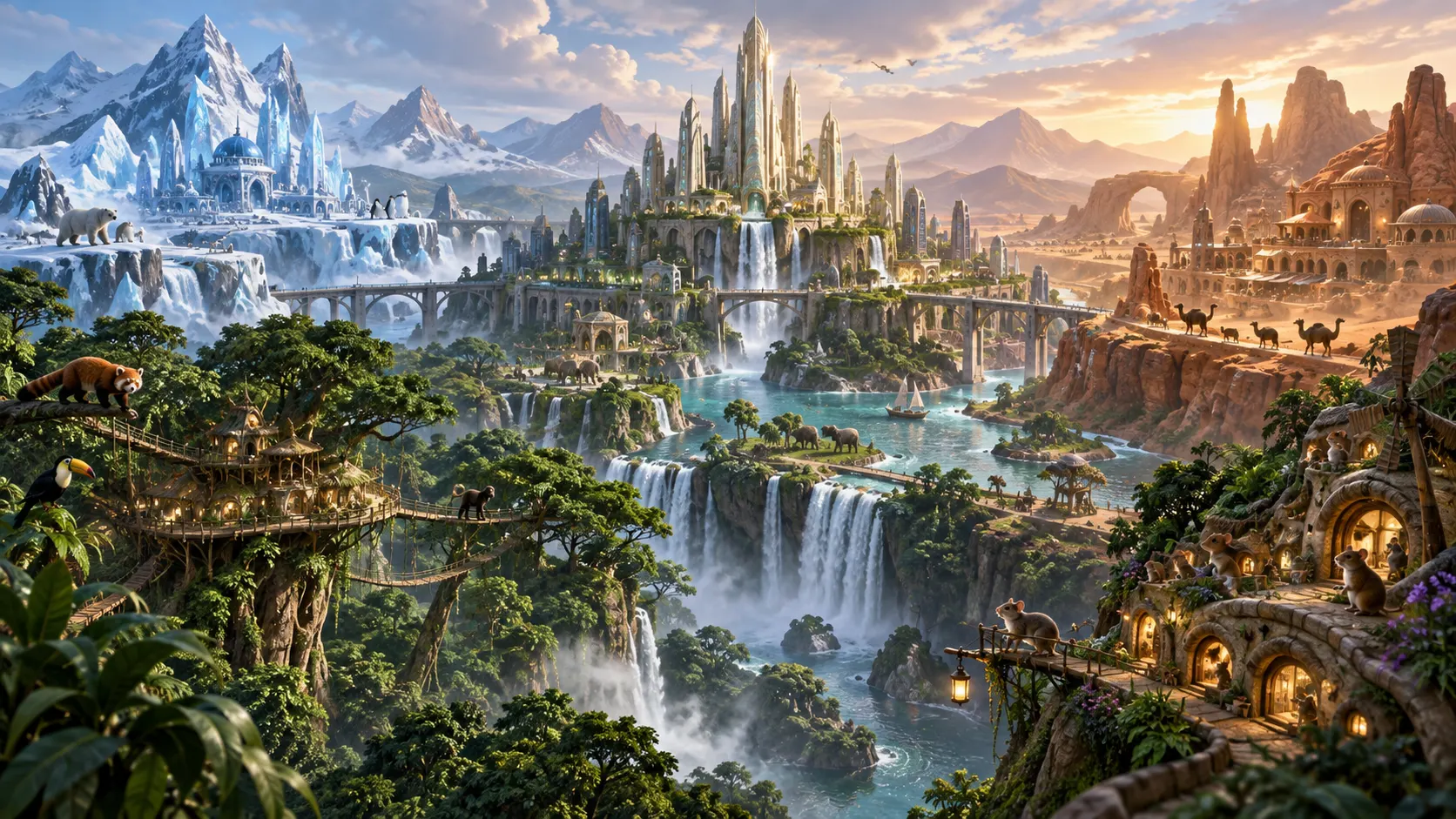 A vast animal metropolis with districts suited to different climates